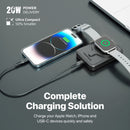 PROMATE 10000mAh SuperCharge Magsafe Wireless Charging PowerBank Perfect for iPhones & Apple Watch. 15W Magsafe Charger. 3W Apple Watch Charger. 20W PD USB-C Port. SLim & Compact. Black Colour.