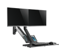 BRATECK 17-27" Wall Mount Dual Monitor Gas Spring Sit-Stand Workstation. Folding Keyboard Tray. Counter-Balance Gas Spring. Integrated Ball-Joint. 2nd Storage Tray. Easy Height Adjust. - Office Connect 2018