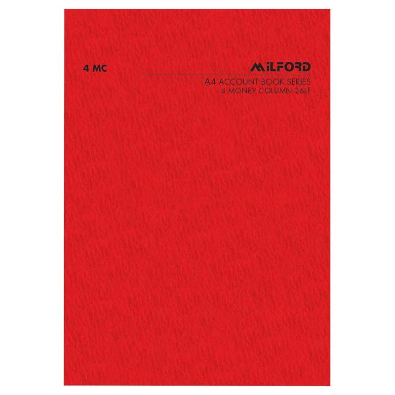 Milford A4 4 Money Column 26 Leaf Limp Account Book - Office Connect 2018