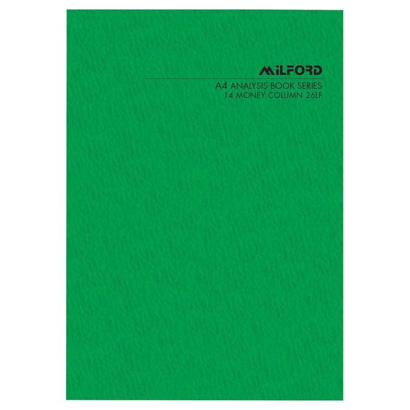 Milford A4 14 Money Column 26 Leaf Limp Analysis Book - Office Connect 2018