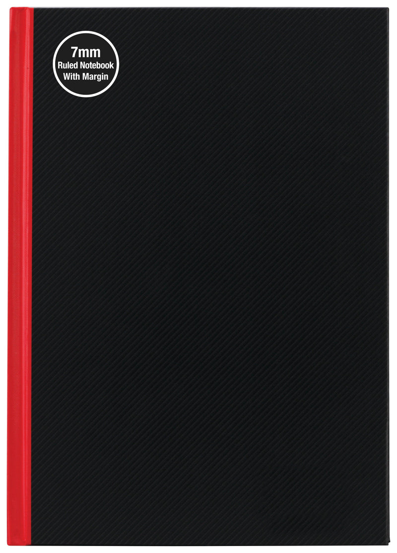 Milford Notebook A5 7Mm 68gsm With Margin Red & Black 100lf - Office Connect 2018