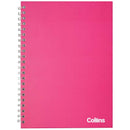 Collins Notebook Wiro A4 Shocking Pink Side Open Ruled 7mm 100 Leaf