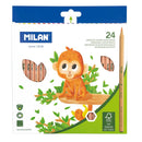 Milan Coloured Pencils Hexagonal Pack 24 Assorted Colours - Office Connect 2018
