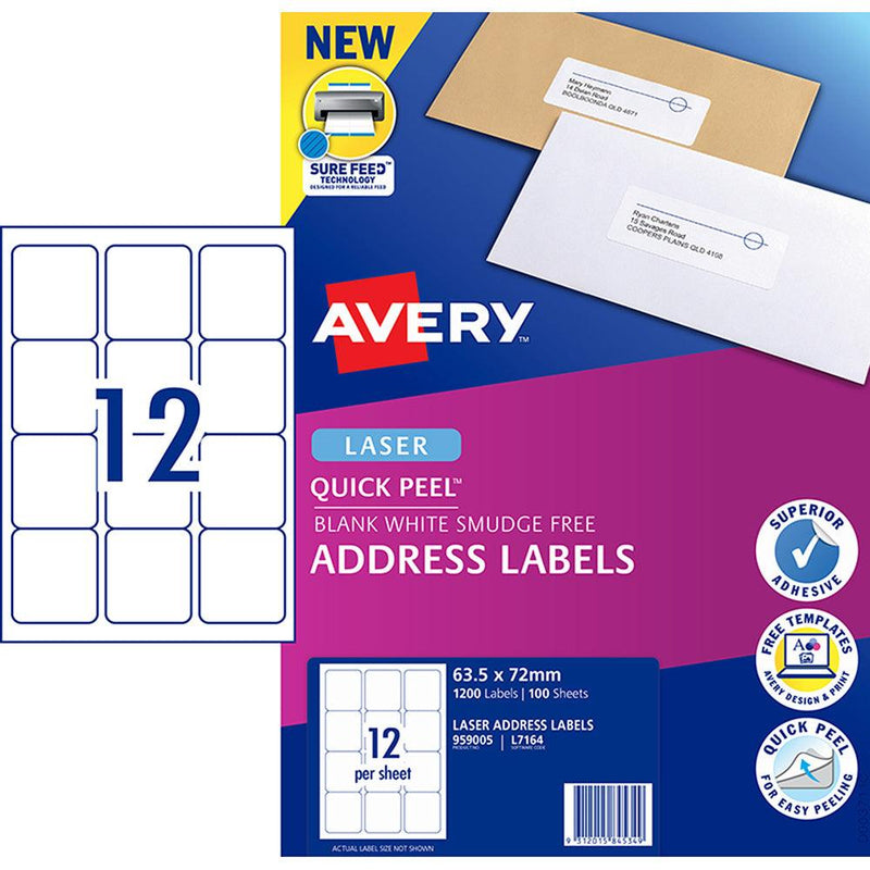 Avery Label L7164-100 Laser 12up 100 Sheets 63x72mm - Office Connect 2018