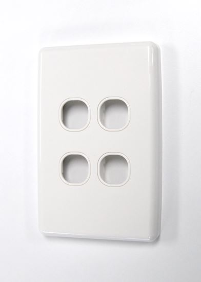 AMDEX Switch Plate ONLY. 4 Gang WPC Series Wall Face Full Cover Plate. (Accepts Clipsal Style Mechs) - Office Connect 2018