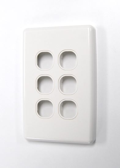 AMDEX Switch Plate ONLY. 6 Gang WPC Series Wall Face Full Cover Plate. (Accepts Clipsal Style Mechs) - Office Connect 2018