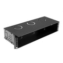 DYNAMIX 2U 200mm Deep 19'' Fully Enclosed Hinged Wall Mount Bracket. Includes Lid & Base Panels. Incorporates Side Venting & Rear Entry Plus Knock Outs on Top, Bottom & Sides. Black Colour - Office Connect 2018