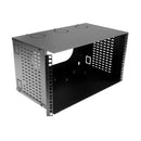DYNAMIX 6U 300mm Deep 19'' Fully Enclosed Hinged Wall Mount Bracket. Includes Lid & Base Panels. Incorporates Side Venting & Rear Entry Plus Knock Outs on Top, Bottom & Sides. Black Colour - Office Connect 2018