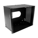 DYNAMIX 9U 300mm Deep 19'' Fully Enclosed Hinged Wall Mount Bracket. Includes Lid & Base Panels. Incorporates Side Venting & Rear Entry Plus Knock Outs on Top, Bottom & Sides. Black Colour - Office Connect 2018