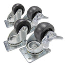 DYNAMIX 4pk Cabinet Castor Wheels. 2.5'' fits both RSR & RST cabinets, Includes: 2x wheels with brakes and 2x without breaks. Max load 65kgs/pcs - Office Connect 2018