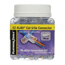 PLATINUM TOOLS Cat5e EZ-RJ45 Plug. Easy install RJ45 plug for Cat5e solid or stranded cable. One piece design. 100pc jar. - Office Connect 2018