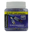 PLATINUM TOOLS Cat6 EZ-RJ45 Plug. Easy install RJ45 plug for Cat6 solid or stranded cable. One piece design. 100pc jar. - Office Connect 2018