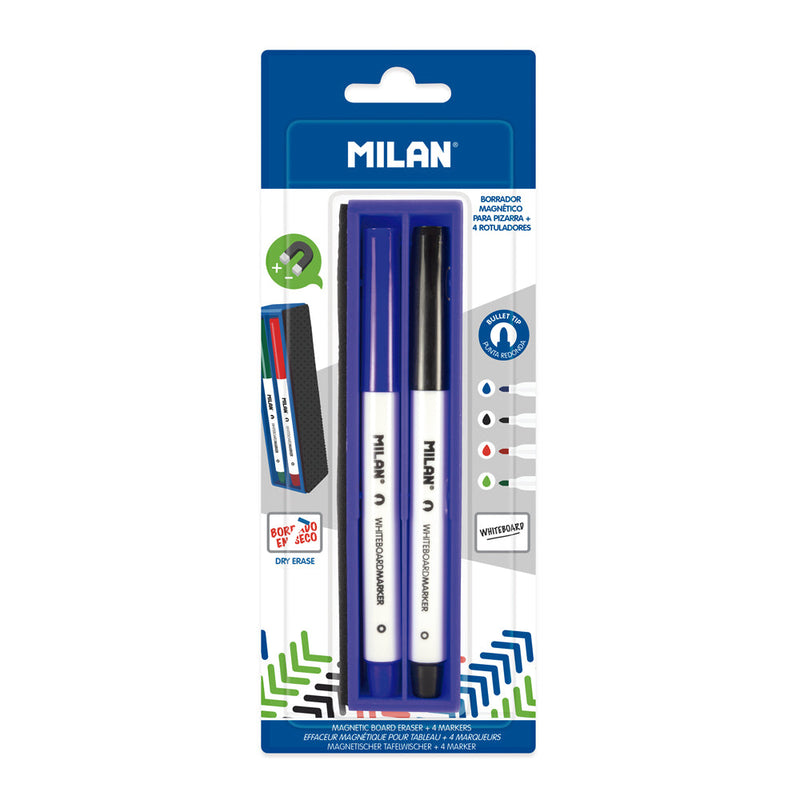 Milan Magnetic Whiteboard Eraser with Markers