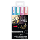 Uni Chalk Marker 1.8-2.5mm Bullet Tip 4 Pack Metallic PWE-5M - Office Connect 2018