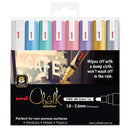 Uni Chalk Marker 1.8-2.5mm Bullet Tip 8 Pack Metallic PWE-5M - Office Connect 2018