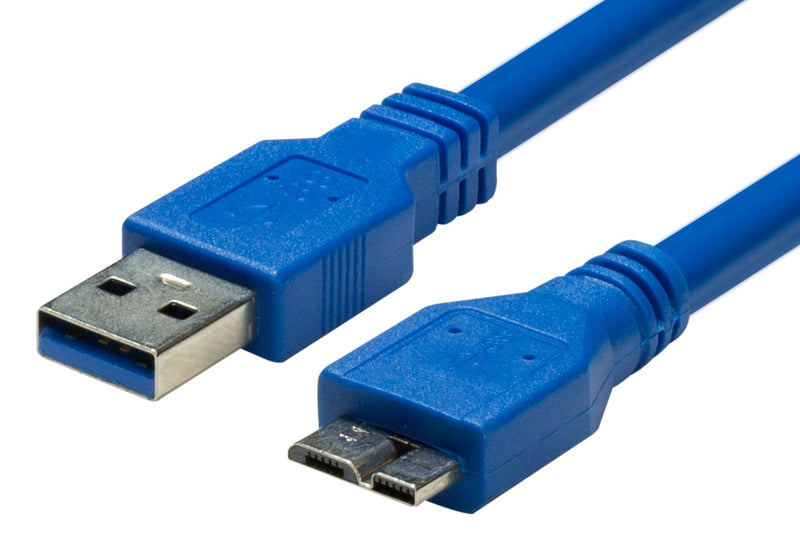 DYNAMIX 2m USB 3.0 Micro-B Male to USB-A Male Connector. Colour Blue