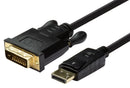 DYNAMIX 1.5m DisplayPort Source to DVI-D Monitor Male Cable Max Resolution 1080p 60Hz. - Office Connect 2018