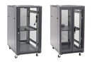 DYNAMIX 22RU Server Cabinet 1000mm Deep (600 x 1000 x 1190mm). Incl. 1 x Fixed Shelf, 4x Fans, 25x Cage Nuts, 4x Castors & 4x Level Feet. static load. Glass front door, mesh JUNE Promo - Includes FREE BOOM-10