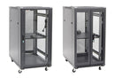 DYNAMIX 22RU Server Cabinet 600mm Deep (600 x 600 x 1190mm). Incl. 1x Fixed Shelf, 4x Fans, 25x Cage Nuts, 4x Castors & 4x Level Feet. static load. Glass front door, mesh JUNE Promo - Includes FREE BOOM-10 - Office Connect 2018