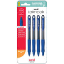 Uni Laknock 1.0mm Medium Retractable Blue Hangsell Pk4 - Office Connect 2018