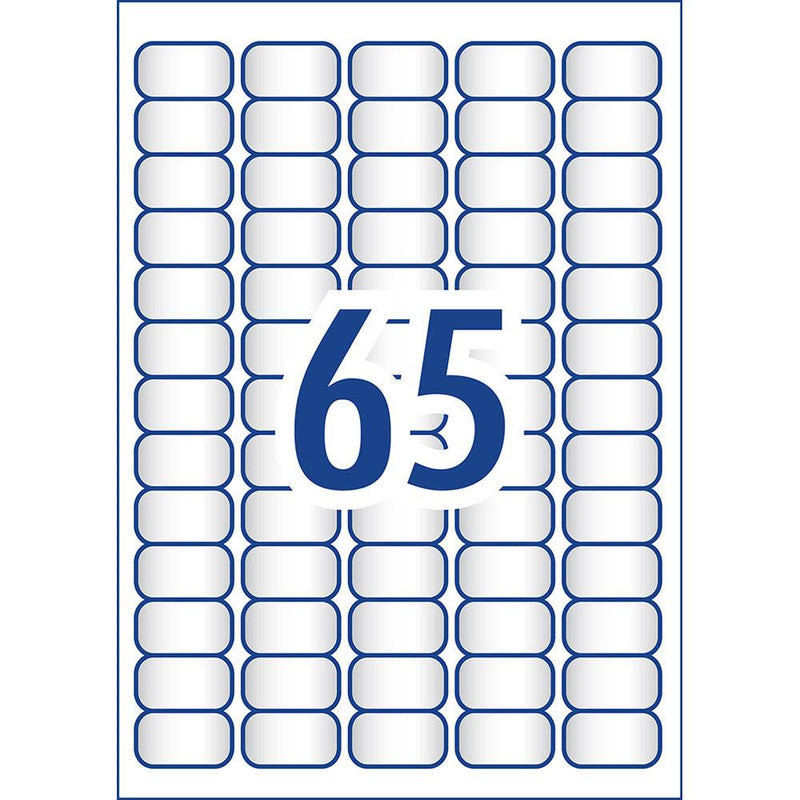 Avery Label L7551-25 Clear 65up 25 Sheets 38x21mm - Office Connect 2018