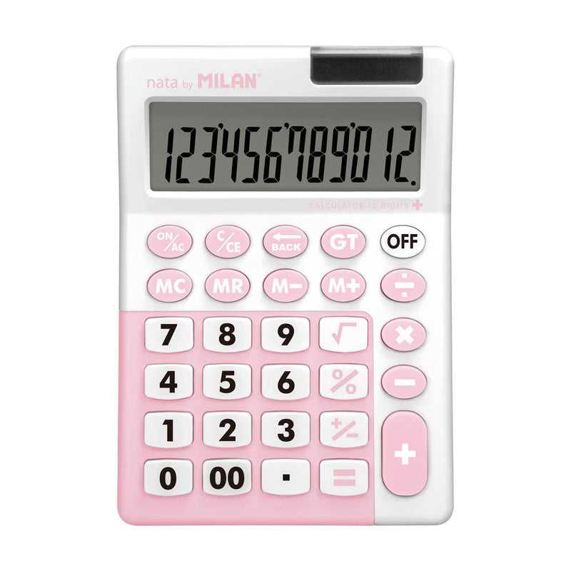 Milan Antibacterial 12 Digit Desk Calculator Hangsell Pink - Office Connect 2018