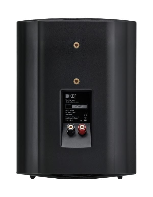 KEF 6.5'' Weatherproof Outdoor Speaker. 2-Way sealed box. IP65 rated. Stainless steel/brass hardware. 1x 160mm LF, 1x 25mm HF drivers. Colour Black. SOLD AS PAIR - Office Connect 2018