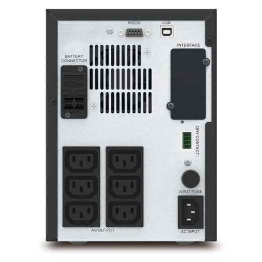 APC Easy UPS Line-Interactive 750VA (525W) Tower. 230V Input/Output. 6x IEC C13 Outlets. With Battery Backup. USB Port. LCD Graphics Display. - Office Connect 2018