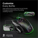 VERTUX Stellar Tracking 9 Button Wired Gaming Mouse with Programmable Buttons. 1000/1500/ 2000/3000/5000/10000dpi. Ergonomic Design, RGB Backlight. Black Colour. - Office Connect 2018