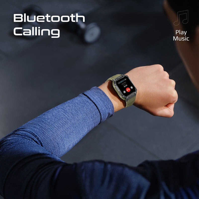 PROMATE IP67 Shock-Resist Smart Watch with Fitness Tracker & Bluetooth Calling. Large 1.95" Display. Up to 12 Days Battery Life. Heart Rate/Step/Sleep Tracker. Green Colour. - Office Connect 2018