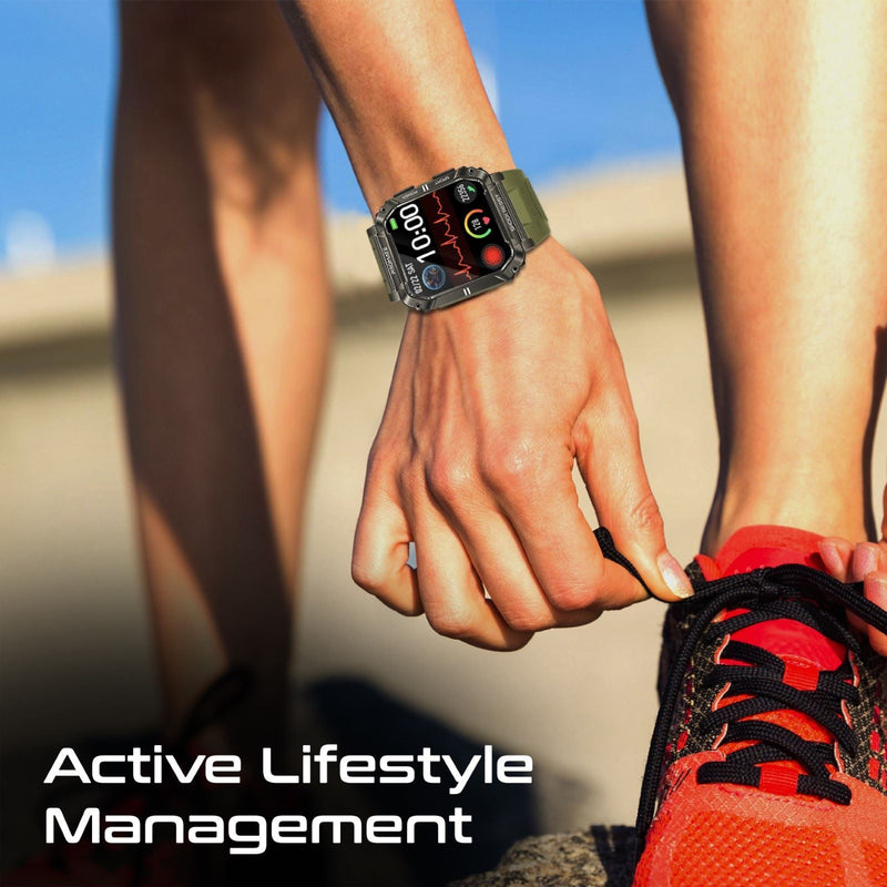 PROMATE IP67 Shock-Resist Smart Watch with Fitness Tracker & Bluetooth Calling. Large 1.95" Display. Up to 12 Days Battery Life. Heart Rate/Step/Sleep Tracker. Green Colour. - Office Connect 2018