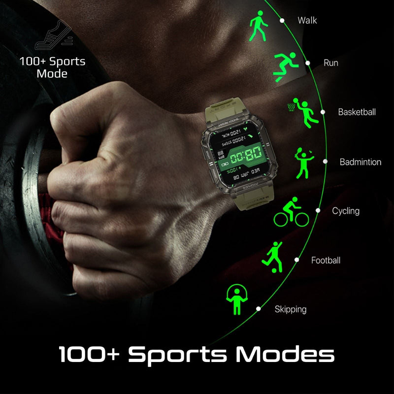 PROMATE IP67 Shock-Resist Smart Watch with Fitness Tracker & Bluetooth Calling. Large 1.95" Display. Up to 12 Days Battery Life. Heart Rate/Step/Sleep Tracker. Green Colour. - Office Connect 2018