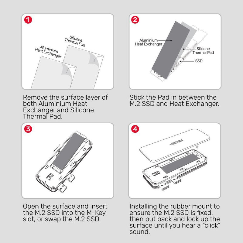 UNITEK PS5 External Storage. Dual USB-A 10G to M.2 PCIe/NVMe Enclosure. Grey - Office Connect 2018