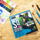 ArtGecko Watercolour Sketch Tile Square 148x148mm 20 Sheets 300gsm White Paper - Office Connect 2018
