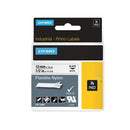 DYMO Genuine Rhino Industrial Flexible Nylon Labels. 12mm x 3.5m. Black on White. - Office Connect 2018