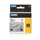 DYMO Genuine Rhino Industrial Labels- Heat  Shrink Tube 9mm Black on White.Made of industrial grade polyolefine and featuring a 3:1 heat shrink ratio. RoHS compliant. Temperature Rating -19C to +135C. - Office Connect 2018