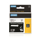 DYMO Genuine Rhino Industrial Label -Permanent Polyester 24mm Black on White. For labeling panels, blocks, faceplates, shelves, bins beams & more. RoHS compliant. Temperature Rating -40C to +150C. - Office Connect 2018
