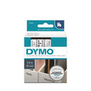 DYMO Genuine D1 Label Cassette Tape 12mm x 7M,  Black on Clear. Suitable for the LabelManager and LabelWriter Duo label makers - Office Connect 2018
