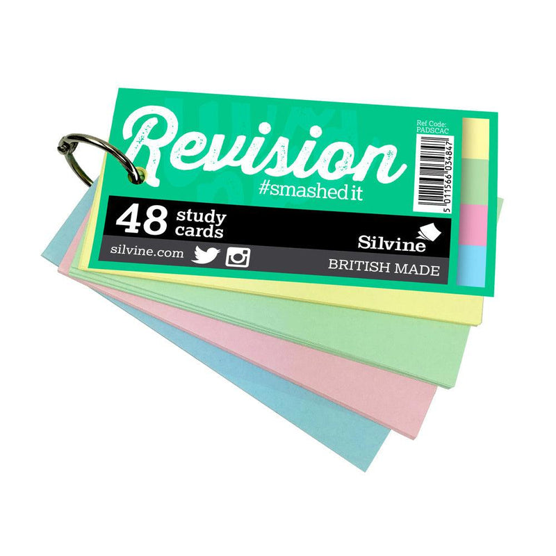 Luxpad Revision Study Cards 100x50mm Plain Assorted Colours with Binding Ring - Office Connect 2018