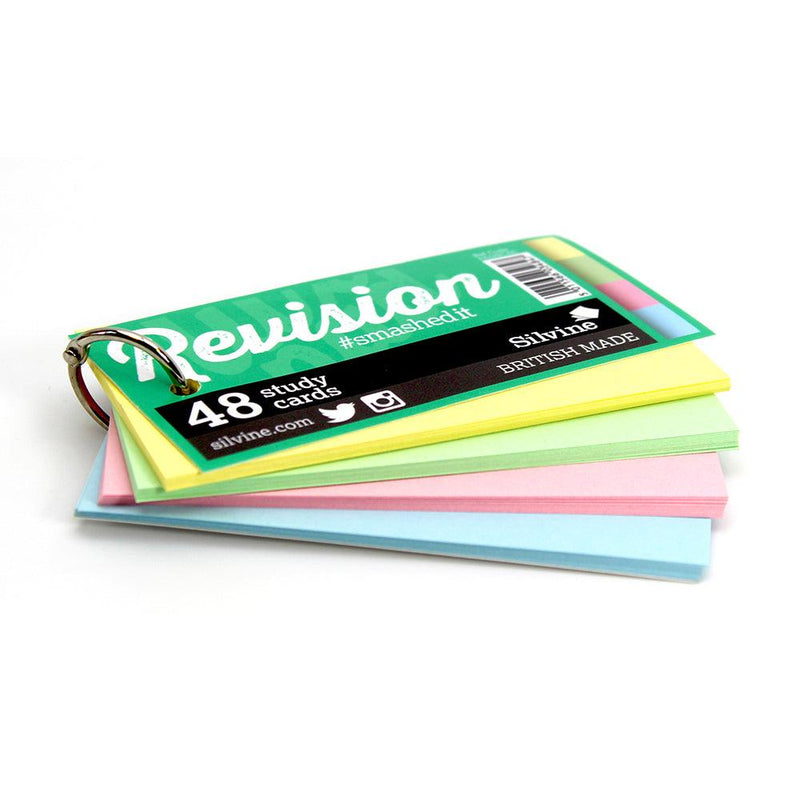 Luxpad Revision Study Cards 100x50mm Plain Assorted Colours with Binding Ring - Office Connect 2018