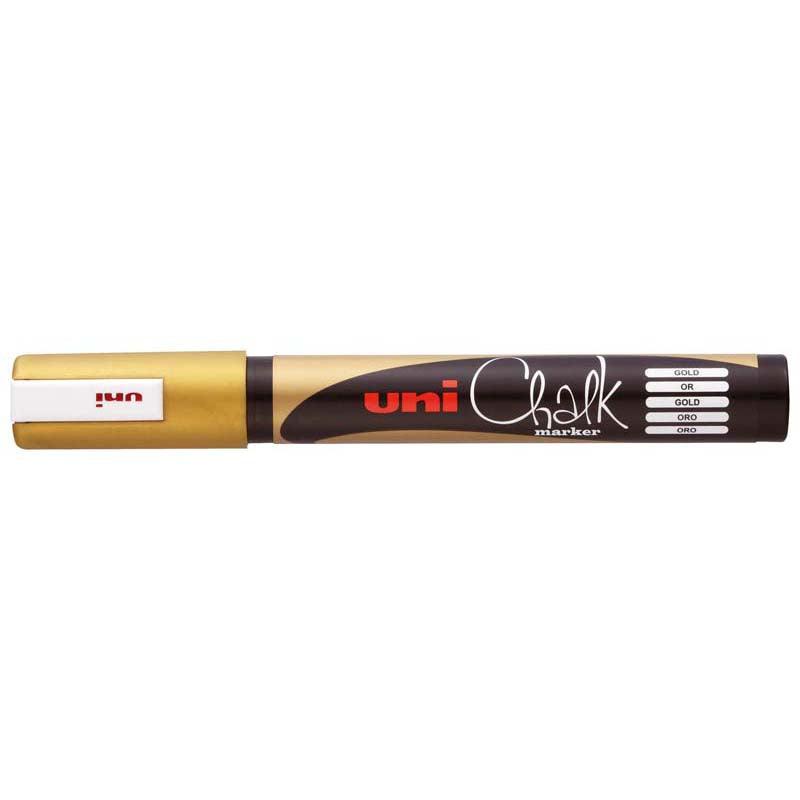 Uni Chalk Marker 1.8-2.5mm Bullet Tip Gold PWE-5M - Office Connect 2018