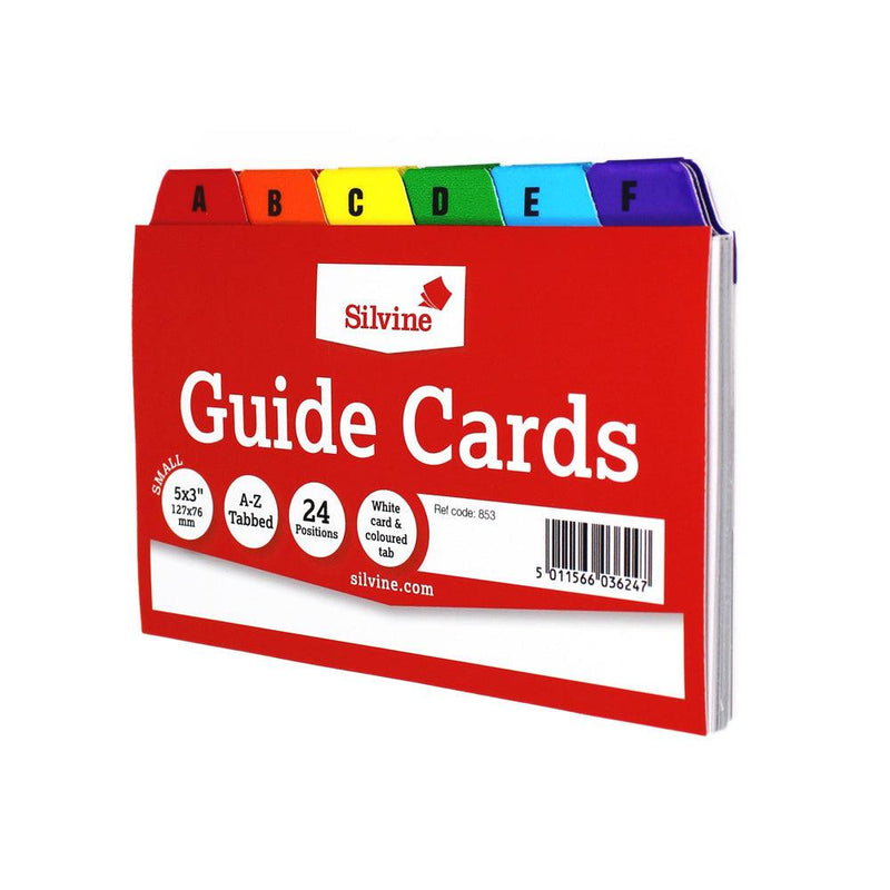 Silvine Guide Cards 5x3 A-Z Coloured Tabs - Office Connect 2018