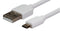 DYNAMIX 1.2m USB 2.0 Micro-B Male to USB-A Male Connectors. Colour White.