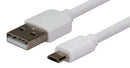 DYNAMIX 3m USB 2.0 Micro-B Male to USB-A Male Connectors. Colour White.