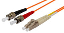 DYNAMIX 2M 62.5u LC/ST OM1 Fibre Lead (Duplex, Multimode) Orange LSZH Jacket - Office Connect 2018
