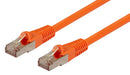 DYNAMIX 1.5m Cat6A S/FTP Orange Slimline Shielded 10G Patch Lead. 26AWG (Cat6 Augmented) 500MHz with Gold Plate Connectors. - Office Connect 2018