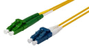 DYNAMIX 2M 9u LCA/LC Duplex Single Mode G657A1 Bend Insensitive Fibre Lead. Yellow LSZH Jacket