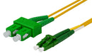 DYNAMIX 2M 9u LC APC/SC APC Duplex Single Mode G657A1 Bend Insensitive Fibre Lead. Yellow LSZH Jacket - Office Connect 2018
