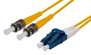 DYNAMIX 0.5M 9u LC/ST Duplex Single Mode G657A1 Bend Insensitive Fibre Lead. Yellow LSZH Jacket - Office Connect 2018