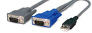 REXTRON 3m, 2-to-1 USB KVM Switch Cable. All in 1x HD DB15 Male to 1x USB Type-A & 1x HD DB15 Male. - Office Connect 2018